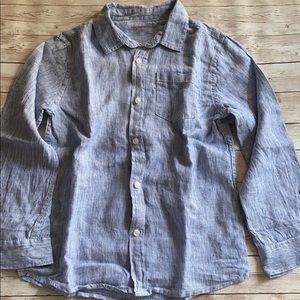 Soft Navy Striped Linen Shirt
